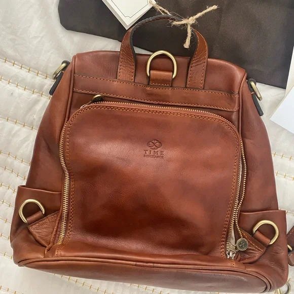 Leather Bag Time Resistance Backpack Purse - Picture 3 of 11